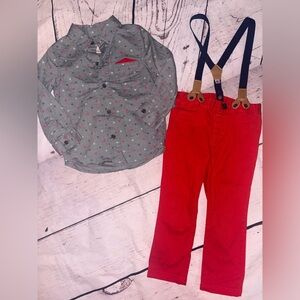 Cat + Jack little Man Valentines Day Outfit never worn 3T